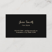 美容師金ゴールドシザー&フラワーモダンストライプズ 名刺 (裏面)