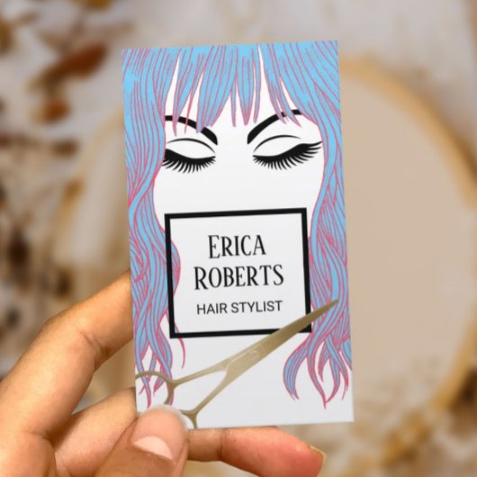 美容師金ゴールドシザー&ブルーヘアガールサロン 名刺