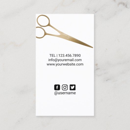 美容師金ゴールドシザー&ブルーヘアガールサロン 名刺 (裏面)