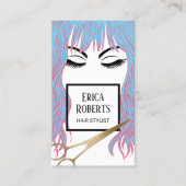 美容師金ゴールドシザー&ブルーヘアガールサロン 名刺 (正面)