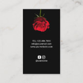 美容師金ゴールドシザー&レッドローズフラワーサロン 名刺 (裏面)