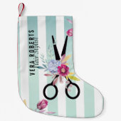 美容師金ゴールドシザー&美しいクリスマス スモールクリスマスストッキング (正面)