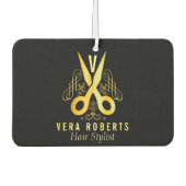 美容師金ゴールドシザー&美しいサロン カーエアーフレッシュナー (正面)