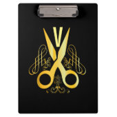 美容師金ゴールドシザー&美しいサロン クリップボード (正面)