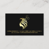 美容師金ゴールドスクリプトはさみカスタム 名刺 (裏面)