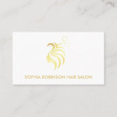 美容師金ゴールドスクリプトはさみカスタム 名刺 (正面)