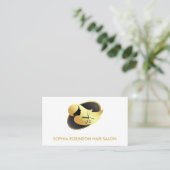 美容師金ゴールドスクリプトはさみコームカスタム 名刺 (スタンド正面)