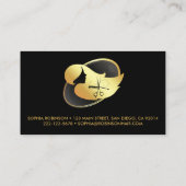 美容師金ゴールドスクリプトはさみコームカスタム 名刺 (裏面)