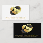 美容師金ゴールドスクリプトはさみコームカスタム 名刺 (正面/裏面)