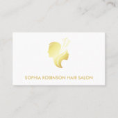 美容師金ゴールドスクリプトはさみユニセックスカスタム 名刺 (正面)