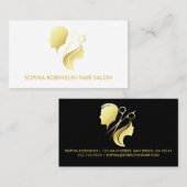 美容師金ゴールドスクリプトはさみユニセックスカスタム 名刺 (正面/裏面)