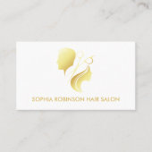 美容師金ゴールドスクリプトはさみユニセックスカスタム 名刺 (正面)