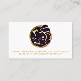 美容師金ゴールドスクリプトはさみ櫛乾燥機 名刺