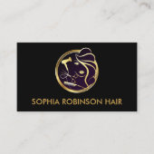 美容師金ゴールドスクリプトはさみ櫛乾燥機 名刺 (正面)