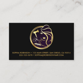 美容師金ゴールドスクリプトはさみ櫛乾燥機 名刺