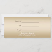 美容師金ゴールドスクリプトサロンギフト証明書 (裏面)