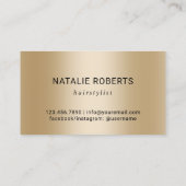 美容師金ゴールドスクリプトサロンブラックマーブル 名刺 (裏面)