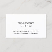 美容師金ゴールドスクリプトモダンブラックフローラ 名刺 (裏面)