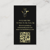 美容師金ゴールドスタイリッシュシザーコードqrコードブラック 名刺 (裏面)
