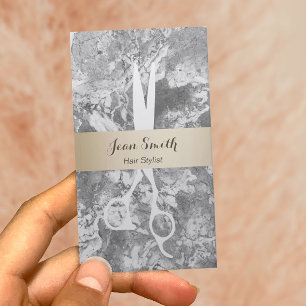 美容師金ゴールドストライプのマーブルストーンアポイントメント 予約カード