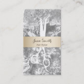 美容師金ゴールドストライプのマーブルストーンアポイントメント 予約カード (正面)