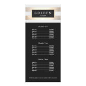 美容師金ゴールドストライプヘアサロン価格メニュー ラックカード (正面)