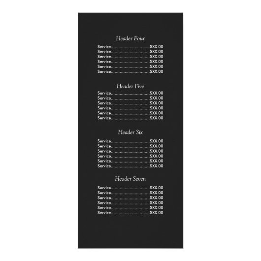 美容師金ゴールドストライプヘアサロン価格メニュー ラックカード (裏面)