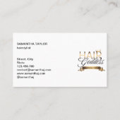 美容師金ゴールドタイポグラフィの美容室バス 名刺 (裏面)