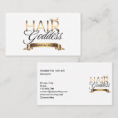 美容師金ゴールドタイポグラフィの美容室バス 名刺 (正面/裏面)