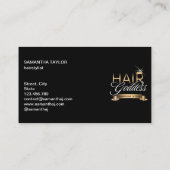 美容師金ゴールドタイポグラフィ美容師 名刺 (裏面)