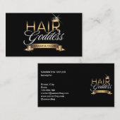 美容師金ゴールドタイポグラフィ美容師 名刺 (正面/裏面)