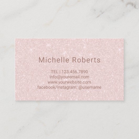 美容師金ゴールドタイポグラフィ赤面バラ金ゴールド 名刺 (裏面)