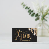 美容師金ゴールドタイポグラフィ鋏 名刺 (スタンド正面)