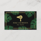 美容師金ゴールドドライヤーロゴ熱帯サロンスパ 名刺 (正面)