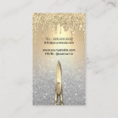 美容師金ゴールドドリップスシルバーグリッターサロン 名刺 (裏面)