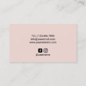 美容師金ゴールドドリップス赤面ピンク美しいサロン 名刺 (裏面)