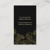 美容師金ゴールドフローラボタニカルラインアートサロン 名刺 (裏面)