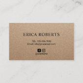 美容師金ゴールドブラシストロークサロン素朴クラフト 名刺 (裏面)