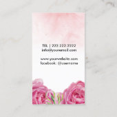 美容師金ゴールドヘアドライヤーモダンストライプフローラ 名刺 (裏面)