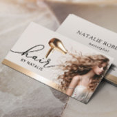 美容師金ゴールドヘアドライヤー美しいガールサロン 名刺