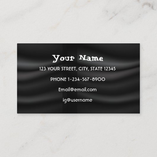 美容師金ゴールド裂美しいサロン黒布 名刺 (裏面)