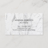 美容師金ゴールド3Dスクリプトモダン大理石サロン 名刺 (裏面)