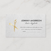 美容師銀はさみ | 理容師気に毛 予約カード (裏面)