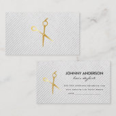 美容師銀はさみ | 理容師気に毛 予約カード (正面/裏面)