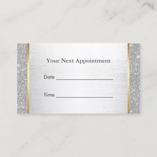 美容師銀グリッターサロンアポイントメント 予約カード (裏面)
