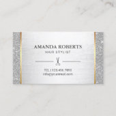 美容師銀グリッターサロンアポイントメント 予約カード (正面)