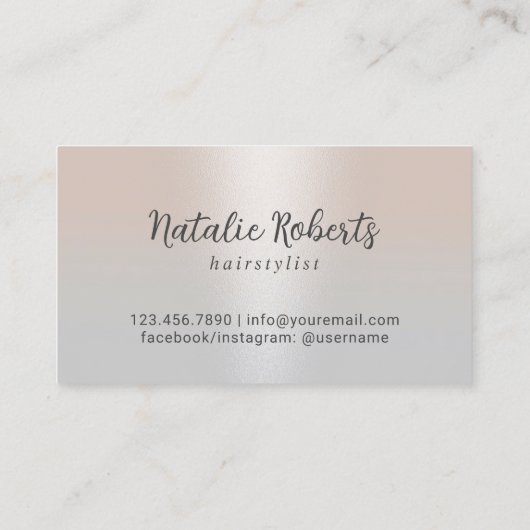 美容師銀シザータイポグラフィサロン 名刺 (裏面)