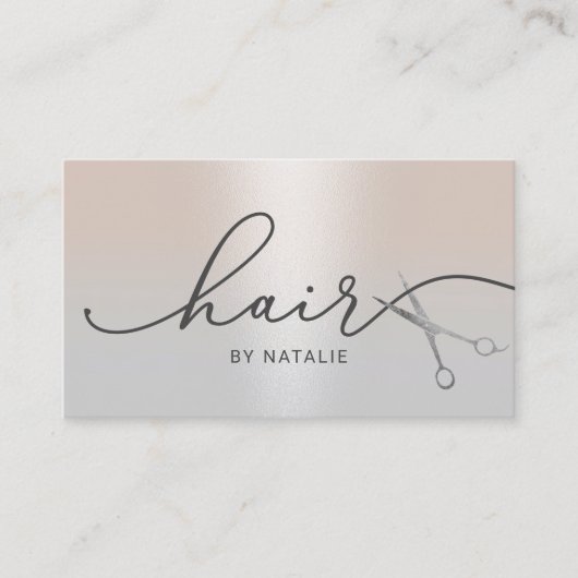 美容師銀シザータイポグラフィサロン 名刺 (正面)