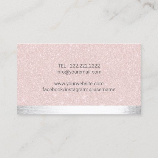 美容師銀シザー赤面バラ金ゴールド 名刺 (裏面)