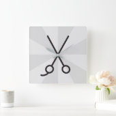 美容師鋏 スクエア壁時計 (ホーム)